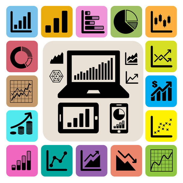 Business Graph icon set.Illustration eps10 - Vector, Image