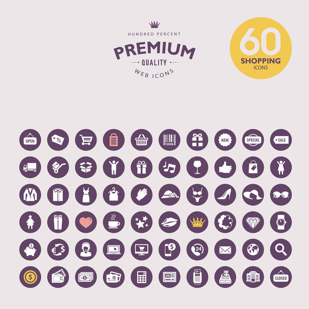 Set of premium shopping icons - Vector, Image