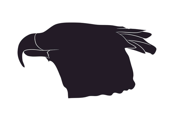 vector illustration of a portrait of an eagle, silhouette, vector, white background - Vektori, kuva