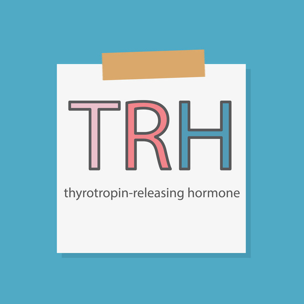 TRH Thyrotropin-releasing hormone written on a notebook paper- vector illustration - Vector, Image