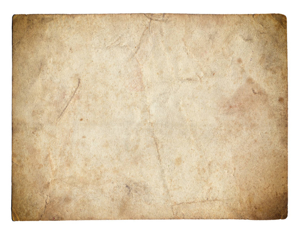 Old photo paper texture with stains and scratches isolated on white - 写真・画像