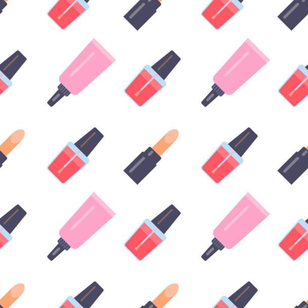 Seamless pattern with makeup items - Vector, Image