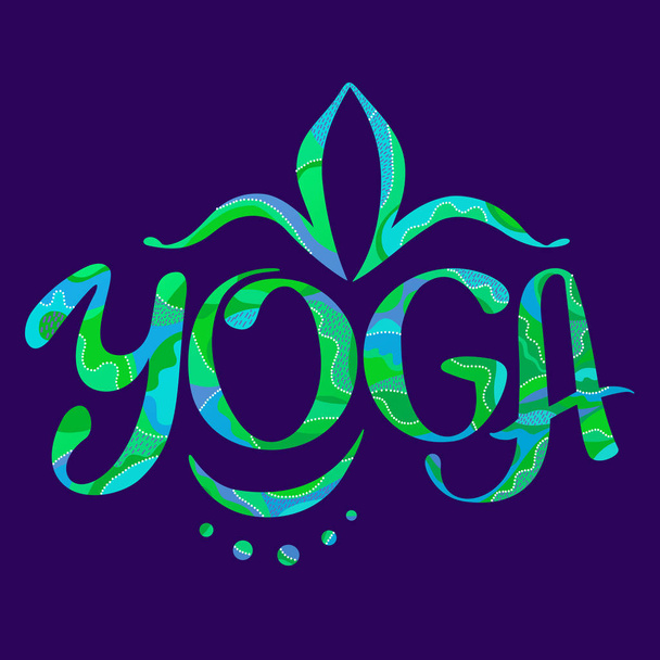 Hand drawing lettering yoga - Vector, Image