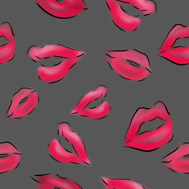 Женские розовые губы
 - Фото, изображение