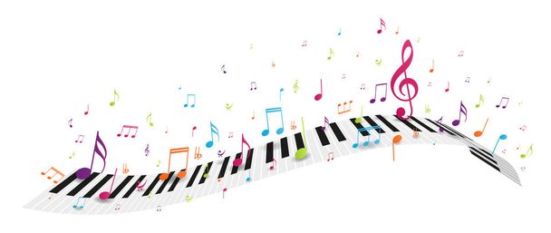 Εικονογράφηση διάνυσμα πολύχρωμο φόντο νότες μουσικής - Διάνυσμα, εικόνα