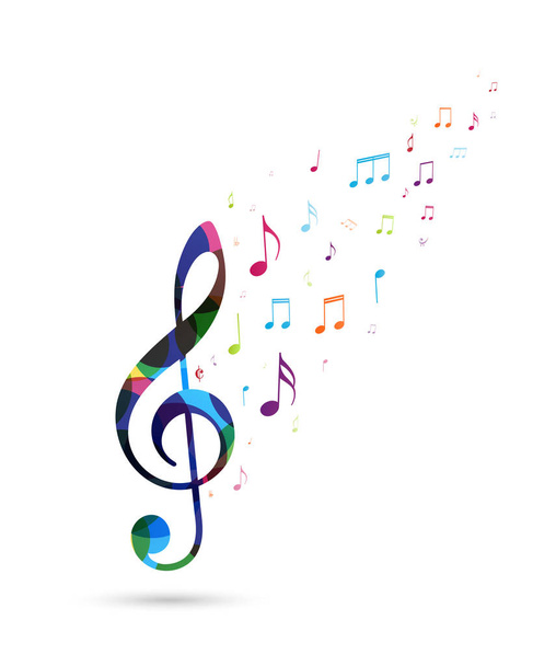 Vector Illustration of Colorful music notes background - Vector, Image