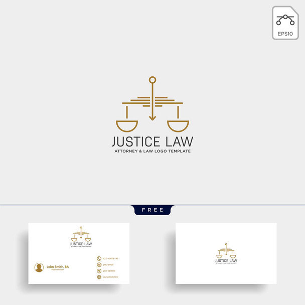 elegant attorney logo line design template illustration - vector - Vector, Image