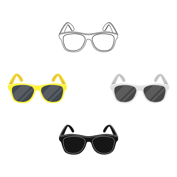 Žlutá trendy brýle ikona v karikatuře stylu izolovaných na bílém pozadí. Brazílie země symbol akcií vektorové ilustrace. - Vektor, obrázek