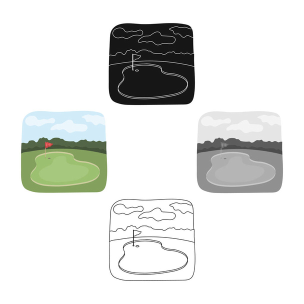 Golf course.Golf club single icon in cartoon style vector symbol stock illustration web. - Vector, Image