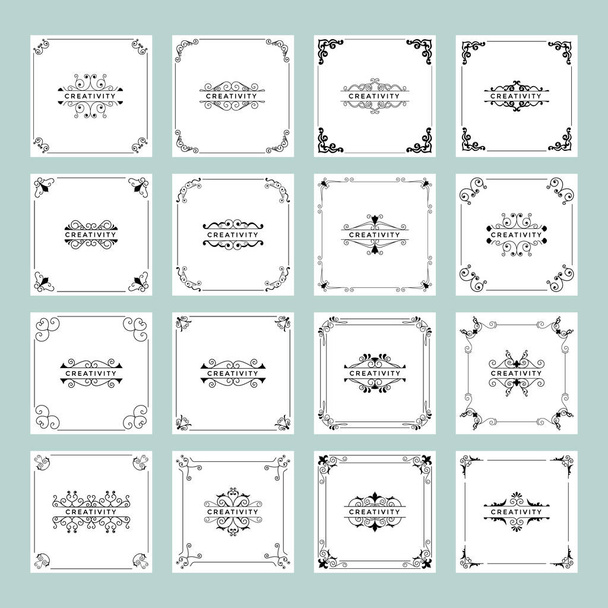 Pack Of Flourishes Card Template  - Vetor, Imagem