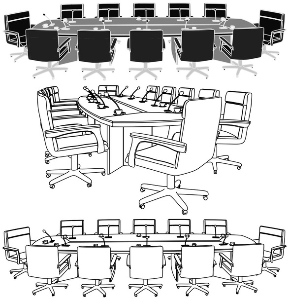 Встреча за столом переговоров
 - Вектор,изображение