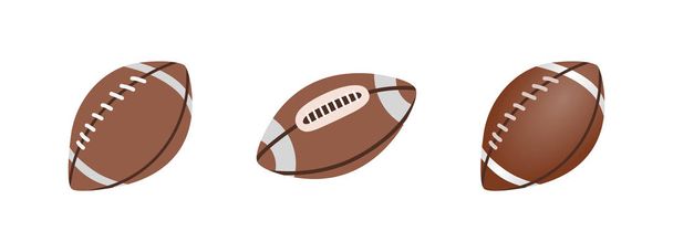 American Football ball isolated on a white background. Realistic Vector Illustration. Rugby sport. - Vector, Image