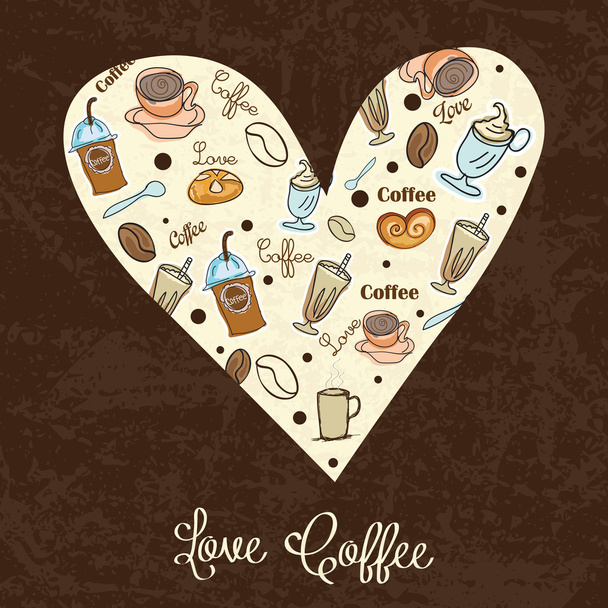 kávé ikonok - Vektor, kép