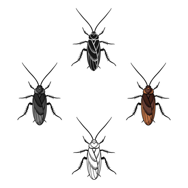 Icona scarafaggio in stile cartone animato isolata su sfondo bianco. Insetti simbolo stock vettoriale illustrazione
. - Vettoriali, immagini