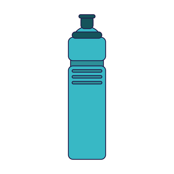 Botella de agua aislada líneas azules
 - Vector, Imagen