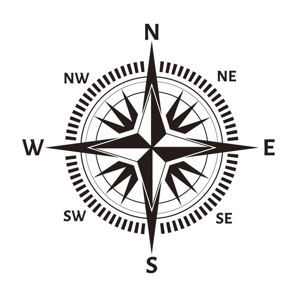 Brújula de navegación o icono de rosa de viento, Vector
  - Vector, imagen