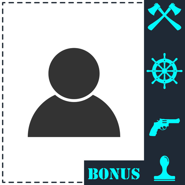 Icona utente piatta. Simbolo vettoriale semplice e icona bonus - Vettoriali, immagini