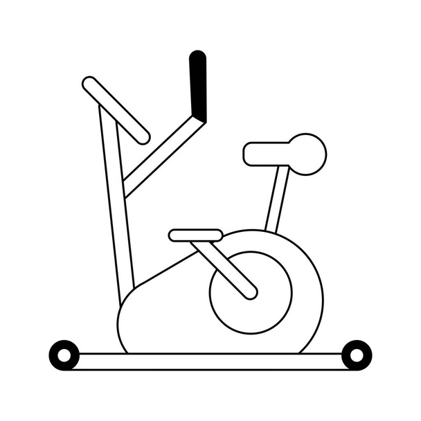 spinning gym manchine black and white - Vector, Image