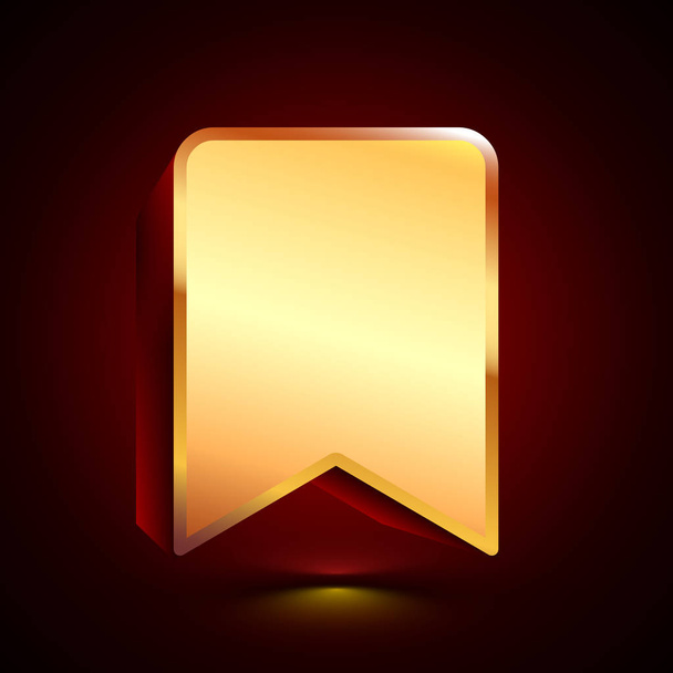 3D stylized Favourites icon on dark background with shadow. - Vector, Image
