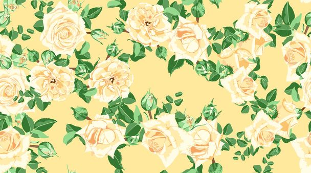Floral Seamless Pattern with Vintage Roses. - Vector, Image