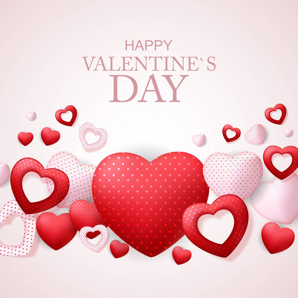 Happy Valentines Day Card with Heart. Vector Illustration - Vektor, kép