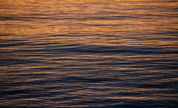 Beautiful calm Adriatic Sea shines at sunset in the evening - Photo, Image