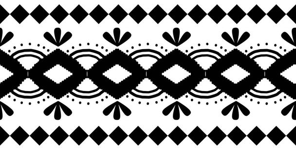 Black and white african ancient motif seamless pattern monochrome colors vector illustration for fashion textile ready for print and wrapping. - Vecteur, image