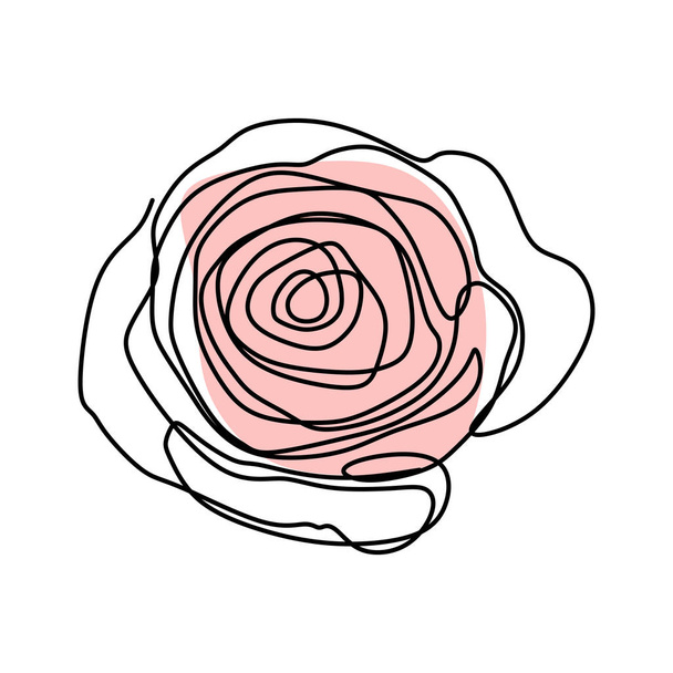Dibujo continuo del arte de la línea de flor de rosa que florece ilustración minimalista vector de diseño
 - Vector, imagen