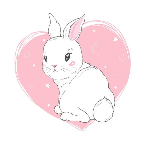 Cute bunny, vector, illustration - Vector, imagen