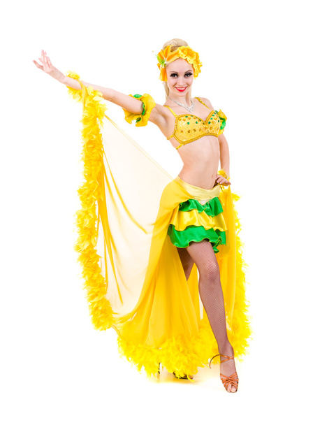 Beautiful carnival dancer woman posing - Foto, afbeelding
