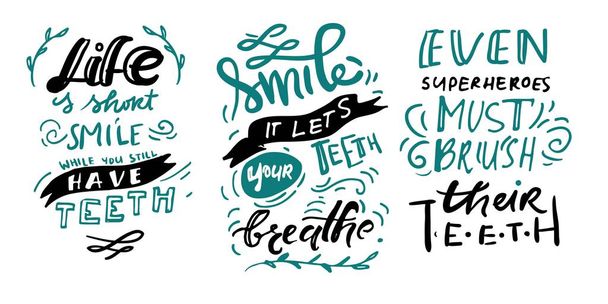 Smile quotes for your design. Hand lettering illustration  - Vector, Imagen