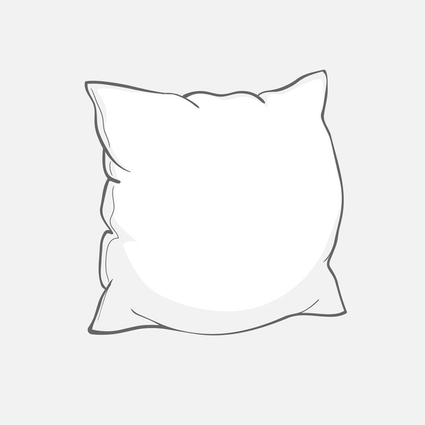 sketch vector illustration of pillow, art, pillow isolated, white pillow, bed pillow - Vetor, Imagem