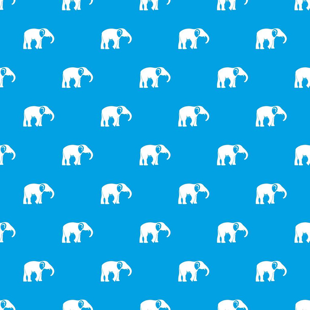 Elephant pattern vector seamless blue - Vecteur, image