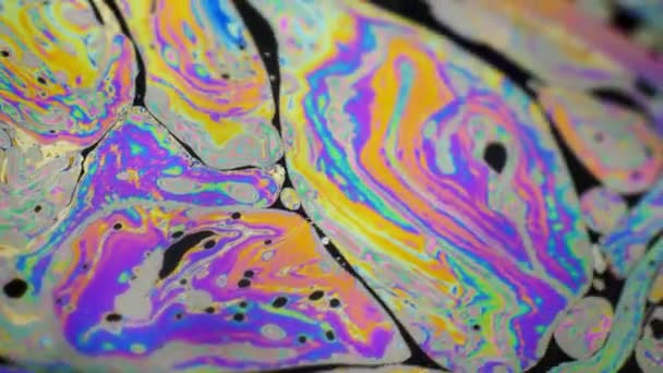 Psychodeliczny tła powierzchni ruchu kolorowe bańki mydlanej - Materiał filmowy, wideo