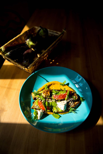 restaurant dishes. Beautiful and tasty food on a plate - 写真・画像