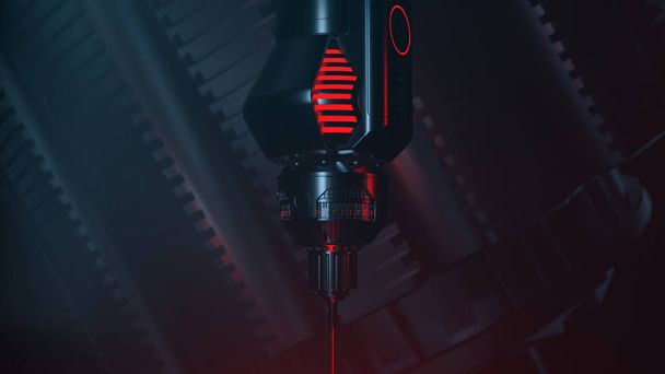 Κόκκινο λέιζερ στο μηχάνημα κοπής - Φωτογραφία, εικόνα