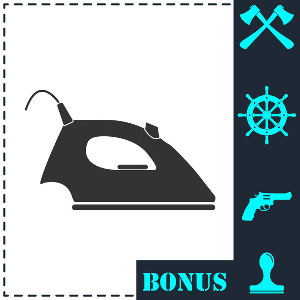 Iron icon flat. Simple vector symbol and bonus icon - Vector, Image