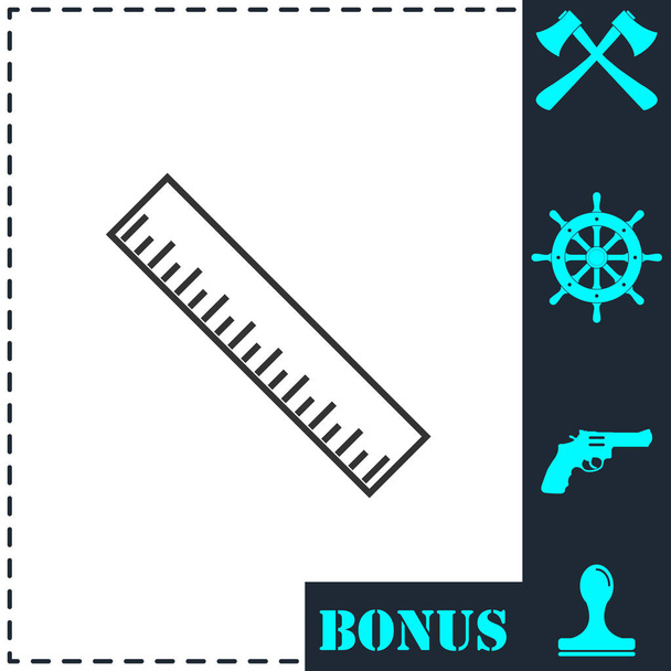 Ruler icon flat. Simple vector symbol and bonus icon - Vector, Image