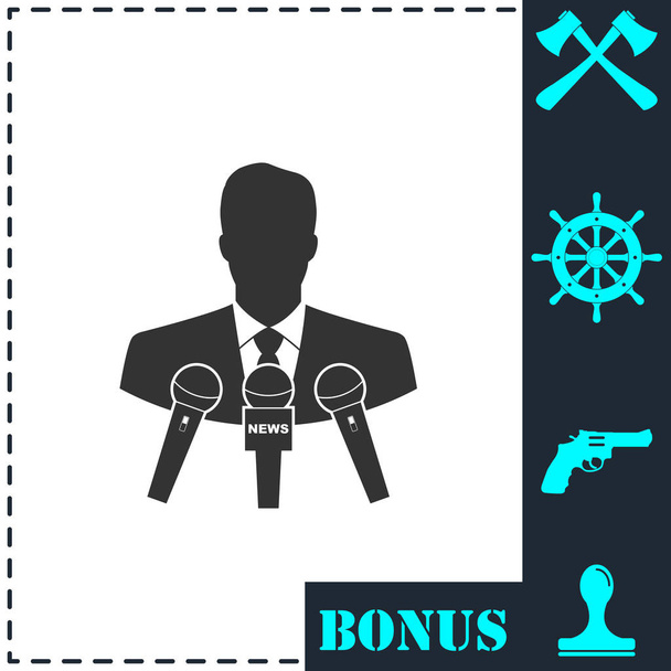 Interview icon flat. Simple vector symbol and bonus icon - Vector, Image