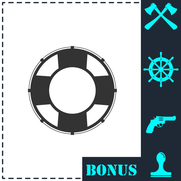 Lifebuoys icon flat. Простой векторный символ и значок бонуса - Вектор,изображение