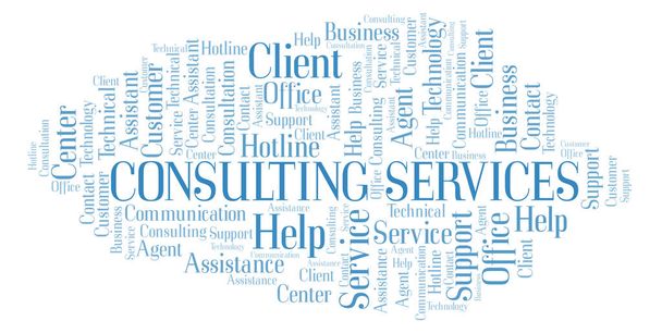 Consulting Services słowo cloud. Projekt wykonany z tylko tekst. - Zdjęcie, obraz