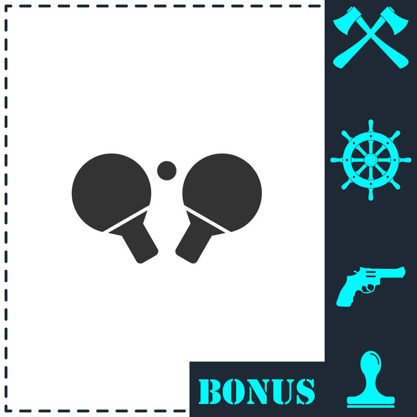 Икона пинг-понга плоская. Простой векторный символ и значок бонуса
 - Вектор,изображение