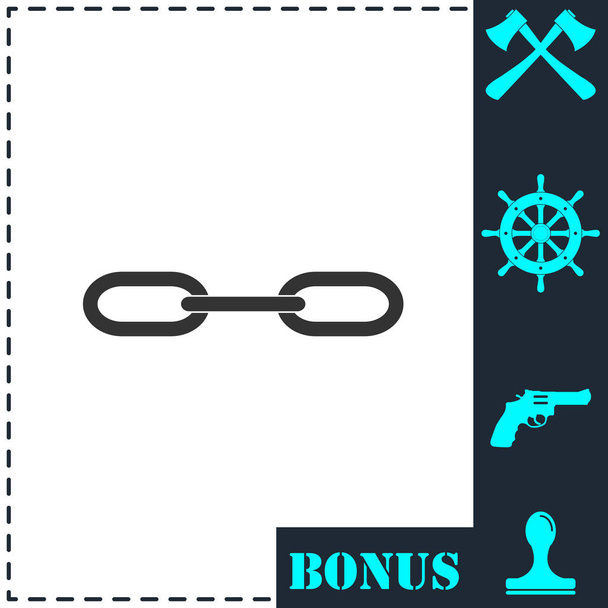 Chain icon flat. Simple vector symbol and bonus icon - Vector, Image