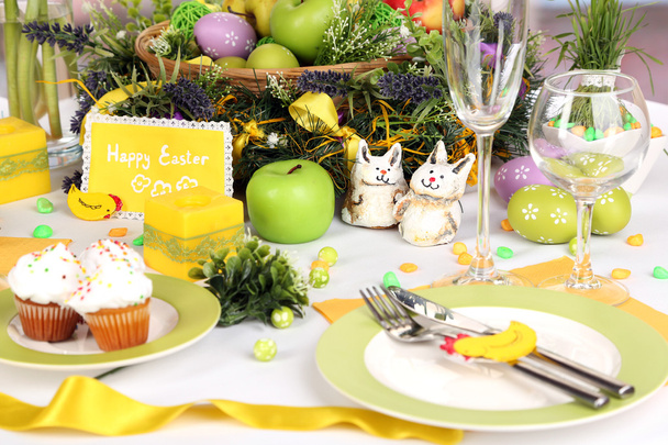Serving Easter table close-up - Photo, image