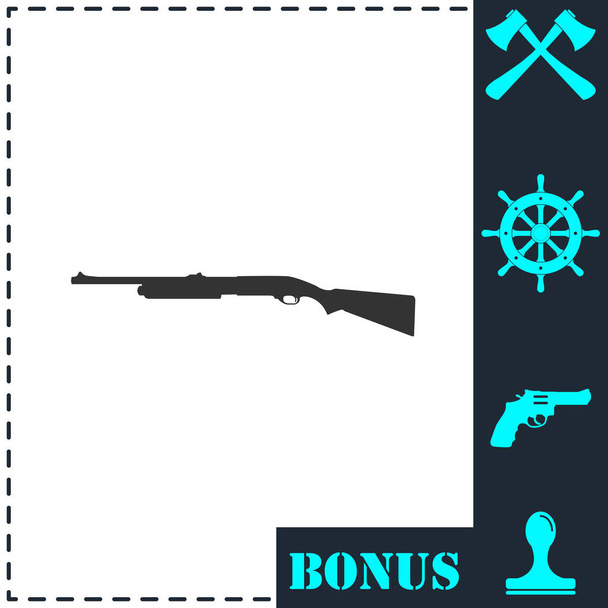 Shotgun Ikone flach. Einfaches Vektor-Symbol und Bonus-Symbol - Vektor, Bild
