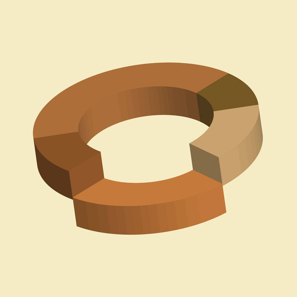 Infográficos 3D, círculo donut dividido em gráficos setores
 - Vetor, Imagem