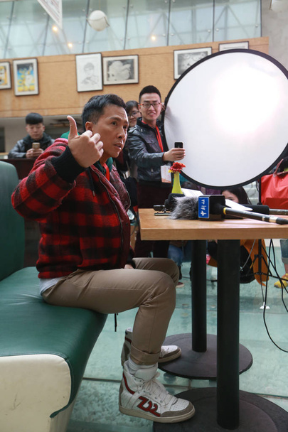 Hong Kong actor Donnie Yen poses during an interview at Beijing Film Academy in Beijing, China, 17 March 2015. - Фото, зображення