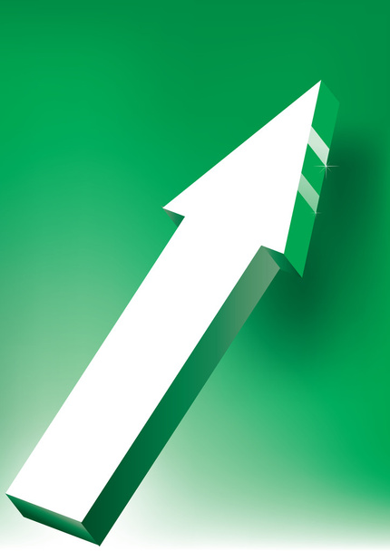 UP arrow on green background - Vector, Image