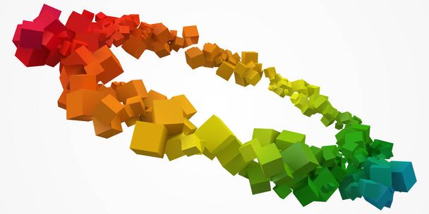 cubos coloridos anel com livre estão no centro. ilustração vetorial estilo 3d
. - Vetor, Imagem
