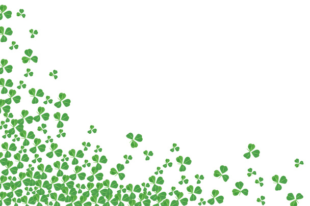 St Patricks Day rohu hranice jetelem na bílém pozadí - Fotografie, Obrázek